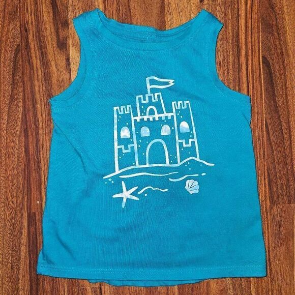 Cat & Jack Other - 5 For $25 Cat & Jack Blue and White Sand Castle Tank Toddler Size 2T